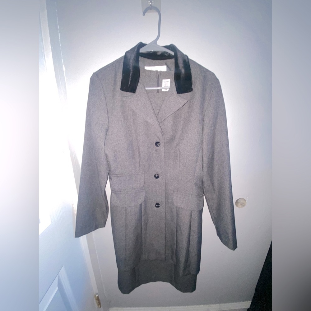 Giorgio Fiorlini long grey suit jacket blazer sz11